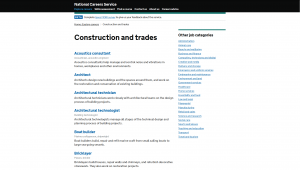 Screenshot of National Careers Service website
