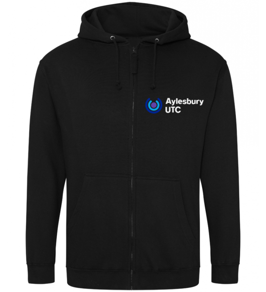 Black hoodie with Aylesbury UTC logo on, part of uniform